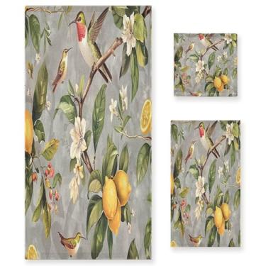 Imagem de xigua Conjunto de toalhas de banheiro de flores coloridas absorvente macio toalha de banho de 3 peças toalha de mão toalhas decorativas para banheiro, academia, hotel, praia, piscina