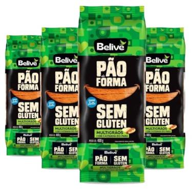 Imagem de Kit Pão de Forma Belive Multigrãos Sem Glúten 400g c/ 4 pacotes | Com Grãos Selecionados, Sem Lactose, Ideal para Sanduíches e Torradas