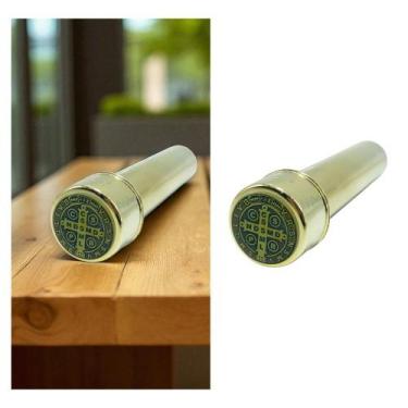 Imagem de Aspersório de Água Benta Medalha de São Bento Dourado - FORNECEDOR 3