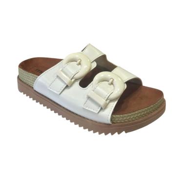 Imagem de Sandália Fem Moleca Birken Napa Off White/Camel 5500.203