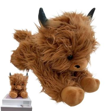 Imagem de Vaca de pelúcia | Decoração de casa fofa de Natal | Adoráveis brinquedos de pelúcia de pelúcia | para crianças, meninos, meninas, viagem, carro, sala de estar, quarto, mesa de cabeceira, prateleira