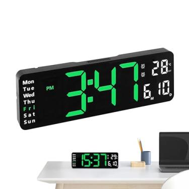 Imagem de Despertadores para quartos, despertador para pessoas com sono pesado, exibição de data de temperatura regulável com função de contagem regressiva, acessórios de quarto eletrônicos modernos para