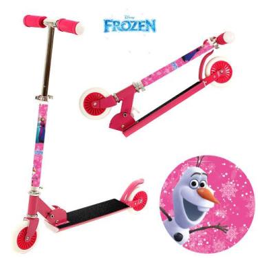Imagem de Patinete Frozen de 2 Rodas Infantil de Menina Rosa - BBR Toys