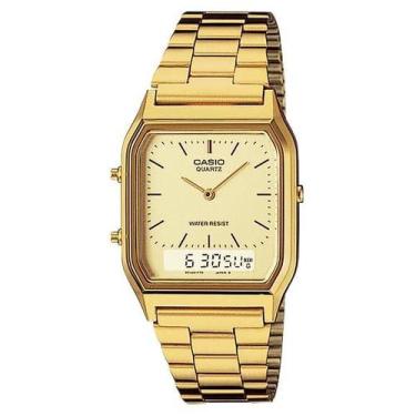 Imagem de Relógio CASIO unissex dourado anadigi AQ-230GA-9DMQ