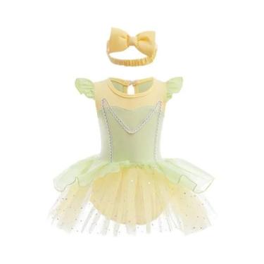 Imagem de Macacão Infantil De Princesa Para Meninas Com Faixas Para a Cabeça, Ro