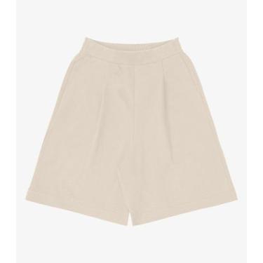 Imagem de Bermuda Feminina em Moletinho Sarjado Rovitex Bege, M, Bege