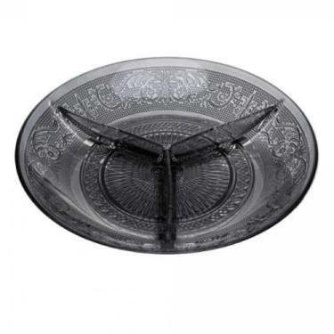 Imagem de Petisqueira de Vidro com 3 Divisórias Angel Fumê 21,5cm - 220618 Lyor