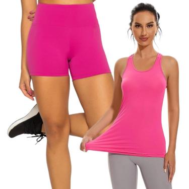 Imagem de Kit REGATA DRY FITNESS Tecido Furadinho + Short Leg BÁSICO Fitness Corrida Yoga Academia 980-Feminino