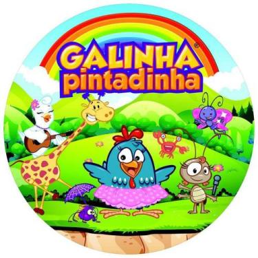 Imagem de Painel Festa Redondo 3d Galinha Pintadinha Sublimação 1,50M - Fantasia