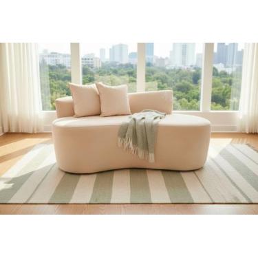 Imagem de Namoradeira Sofá Feijão Hana 130cm Orgânica Couro - Mansão Decor