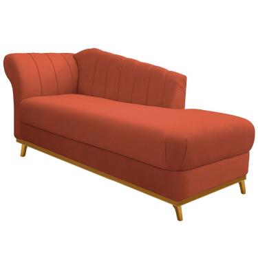 Imagem de Recamier Vanessa 185cm Lado Direito Suede Terracota