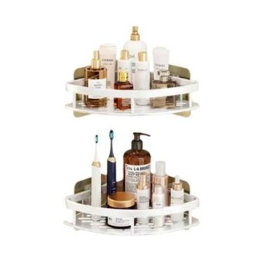 Imagem de Prateleira De Canto Para Banheiro Sem Furos, Suporte De Parede Para Ch