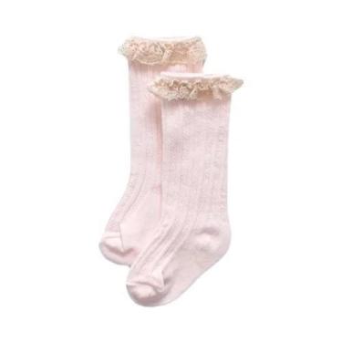 Imagem de Meias De Princesa Listradas Com Renda Para Meninas, Primavera E Outono