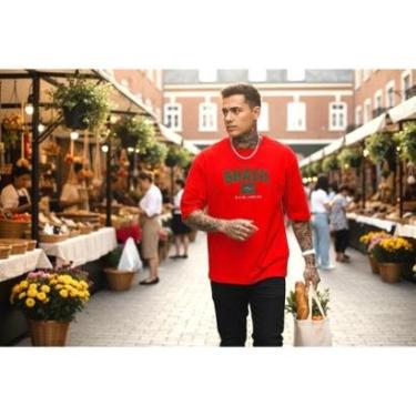 Imagem de Camiseta Masculina Casual Brasil Rio de Janeiro Estilosa em Algodão do P ao G1-Masculino