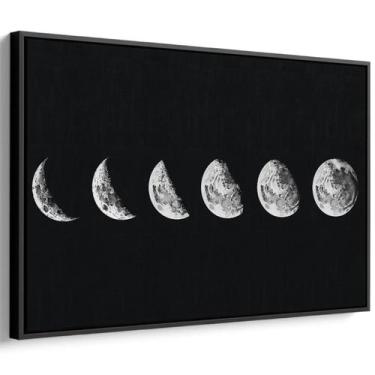 Imagem de Quadro Fases da Lua Ascendente Pintura - Mioquadros, 60x40 cm, Preto