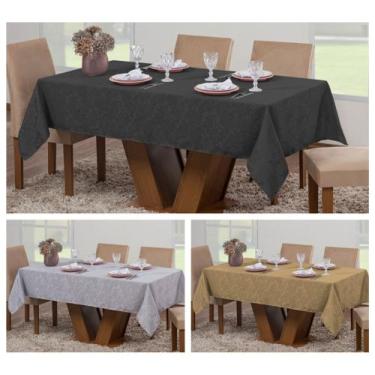 Imagem de Kit 3 Toalhas Mesa Luxo Retangular Sala Jantar 8 Lugares Jacquard - Ra