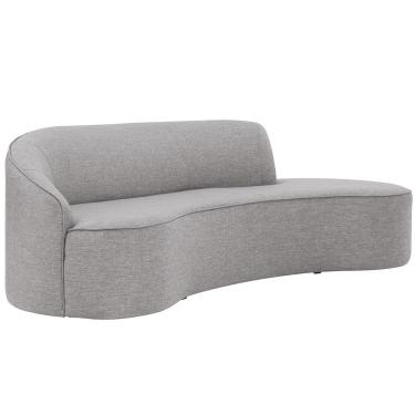 Imagem de Sofá Curvo 02 Lugares 150cm Eron Braço Direito Linho Cinza Claro - Nexta Casa
