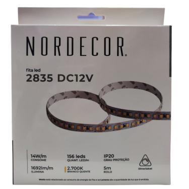 Imagem de Fita Led Ip20 14w 2700k 12v 156 Leds Nordecor