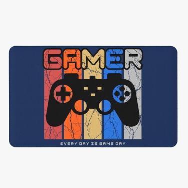 Imagem de Tapete Para Quarto Infantil Estampado Gamer Day 60cm X 40cm - Base Antiderrapante Cor G...