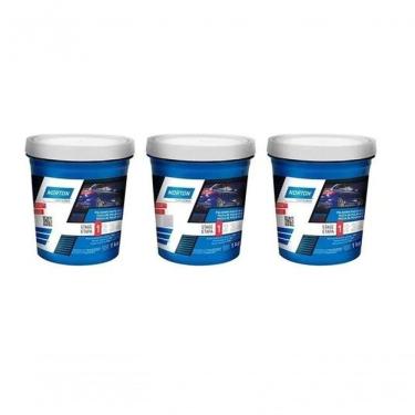 Imagem de Massa de Polir Automotiva para Pintura No2 Base D Agua Branco Kit 3 Potes 1kg Alto Poder de Corte