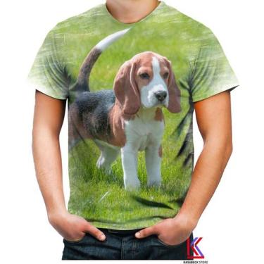 Imagem de Camiseta Desgaste Cachorro Beagle Raças Filhote Fofo Dog 1 - Kasubeck 