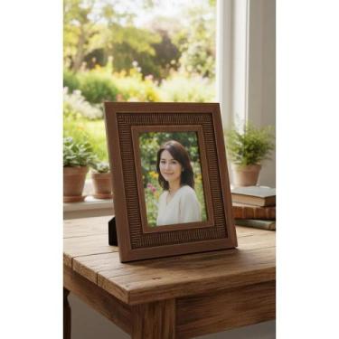 Imagem de Porta Retrato 15x21 Madeira Rústica Luxo 4,5cm com Vidro - Congratulat