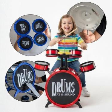 Imagem de Bateria de Brinquedo Infantil Musical Educativa Ritmo e Som Sky Sound 