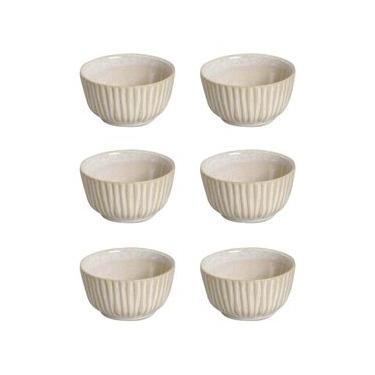 Imagem de Conjunto de Ramequim Porto Brasil Linhas Latte com 6 Peças 170 ml - Bege