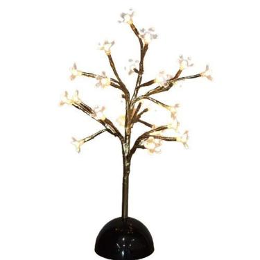 Imagem de Árvore de Natal Luminária LED a Pilha 21380 Flor de Cerejeira Rosa 35cm Decorativa Magizi