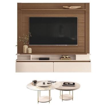 Imagem de Home Suspenso Astor Castanho Off White com Kit Mesa de Centro Sky Off 