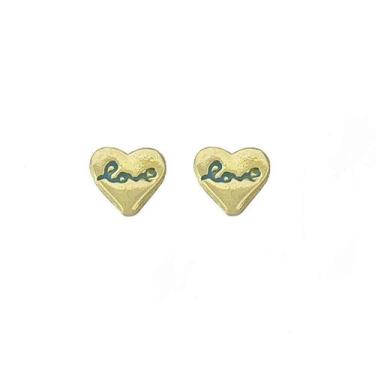 Imagem de Brinco Coração Love Infantil Banhado a Ouro - 2g - 0,7cm - VIDIÈ