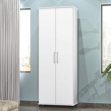 Imagem de Armário Multiuso 2 Portas com Rodízios Arezzo Branco - J&A Móveis
