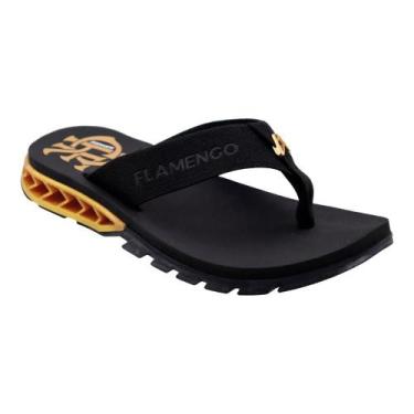 Imagem de Chinelo Sandalia Kenner Rakka Gold Flamengo , 41, Preto