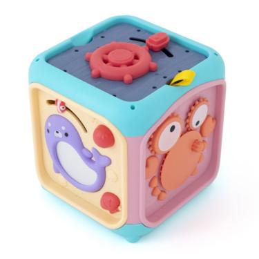 Imagem de Brinquedo Interativo Cubo de Atividades com Som e Luz SL50084 Estimula Desenvolvimento Motor e Cognitivo Amarelo Yes