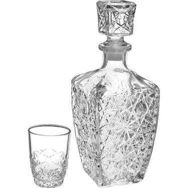 Imagem de Garrafa/copos Dedalo Bormioli Rocco Vidro Transparente 780ml/85ml 7pçs