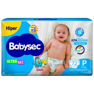 Imagem de Fralda Babysec Galinha Pintadinha Ultrasec Tam. P Até 6kg 72 Unidades,