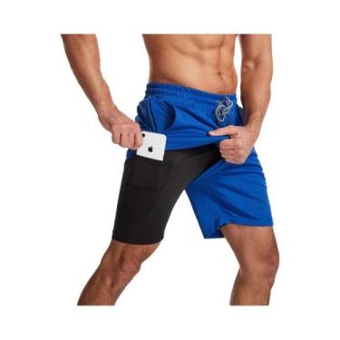 Imagem de Shorts De Corrida Masculinos 2 Em 1 2025: Novidade Para Treino De Acad