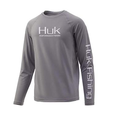 Imagem de HUK Camiseta Pursuit Solid | Camiseta infantil de manga comprida, pele de tubarão, PP