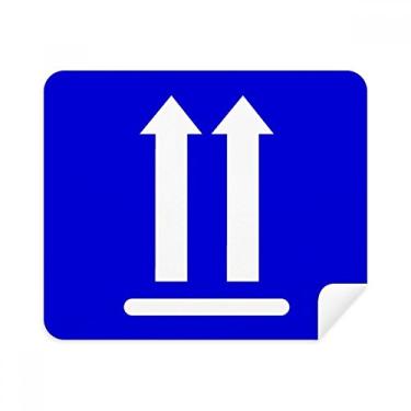 Imagem de Pano de limpeza Upwards Blue Square Warning Mark 2 peças de tecido de camurça