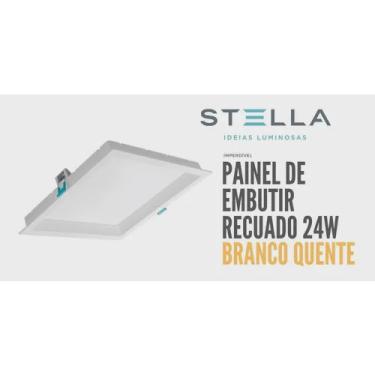 Imagem de Kit 5 Painel Led Embutir Stella 24w Deep Recuado 3000k