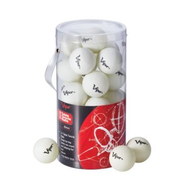 Imagem de Bolas de tênis Viper Tablet: Branco 40 mm Tamanho Regulado, Classificação 2 Estrelas, Pacote com 24