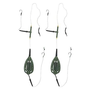 Imagem de 01 02 015 Alimentador de isca de pesca de carpa, alimentador de carpa portátil estilo europeu de linha longa acessórios de pesca para banco para rio para lago (48g)