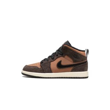 Imagem de Jordan 1 Mid Dark Chocolate Pre School Basketball Shoe DC7249-200 (DC7249-200, Numeric_13)