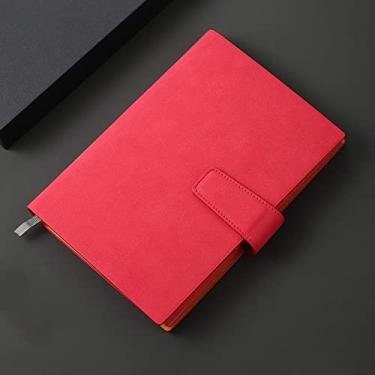 Imagem de Caderno de negócios engrossado A5 couro macio conferência de trabalho requintado caderno de escritório retro, vermelho, 1 peça
