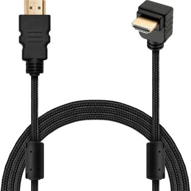 Imagem de Cabo Hdmi L 90 Graus Blindado Dourado 3 Metros Comprimento