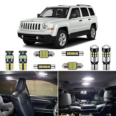 Imagem de AUTOGINE Kit de 6 peças de luz interior CANBUS LED para Jeep Patriot 2007 2008 2009 2010 2011 2012 2013 2014 2015 2016 2017 Super Bright 6000K branco interior lâmpadas LED pacote + ferramenta de instalação