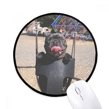 Imagem de DIYthinker Bulldog Pet Fotografia Mouse Pad Desktop Office Tapete Redondo para Computador