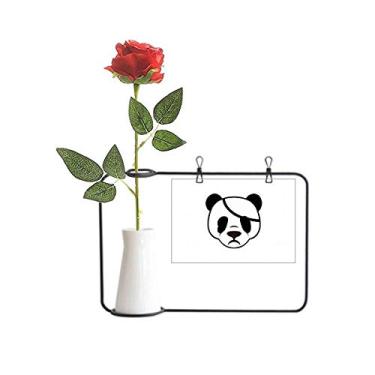 Imagem de OFFbb-USA Face Panda implacável venda artificial rosa flor pendurar vasos decoração garrafa