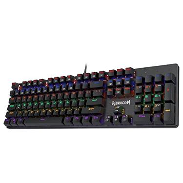 Imagem de Redragon Teclado K608 Valheim Rainbow Gaming, teclado mecânico NKRO de 104 teclas com interruptor azul tátil e clicky