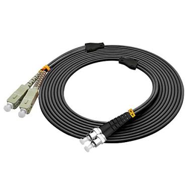 Imagem de Jeirdus 50 metros SC para ST exterior blindado duplex OM1 cabo de fibra óptica jumper cabo de remendo óptico multimodo 62,5/125 50 m 167 pés SC-ST